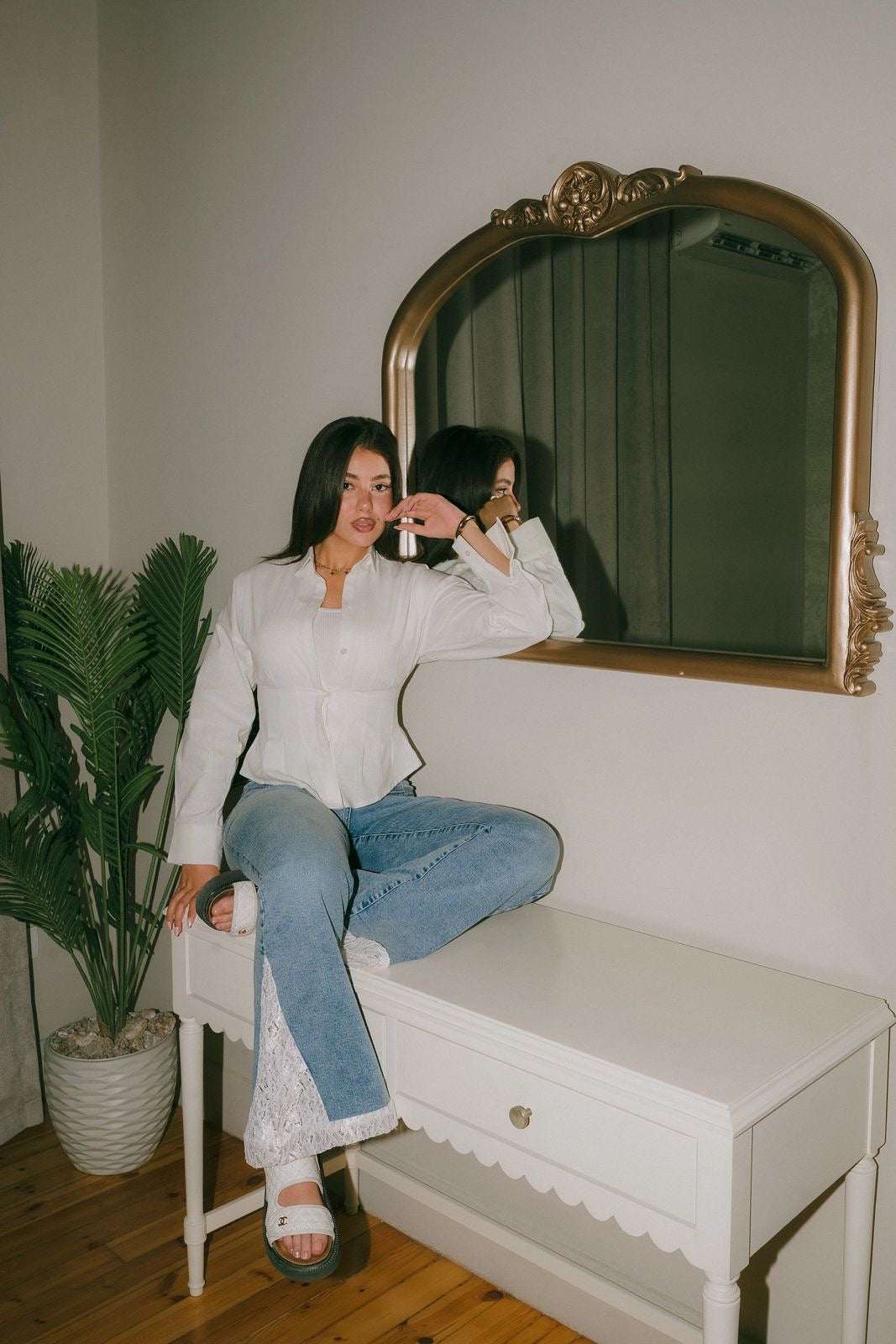 Sculpted Linen Blouse