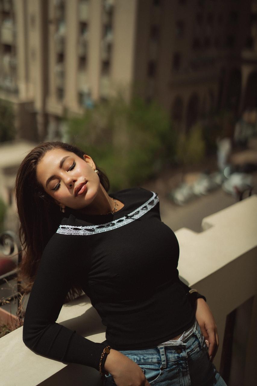 The Lace Top in Brown by Maison Ria