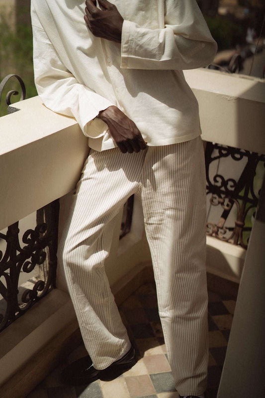 Striped Gabardine Trousers