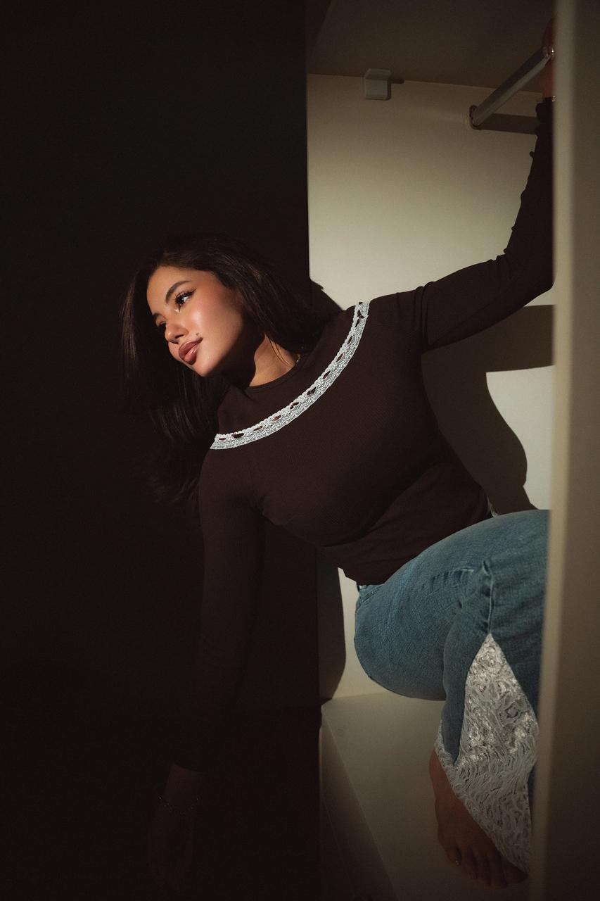 The Lace Top fabric detail by Maison Ria
