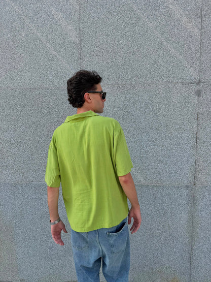 Linen Shirt - Olive Green