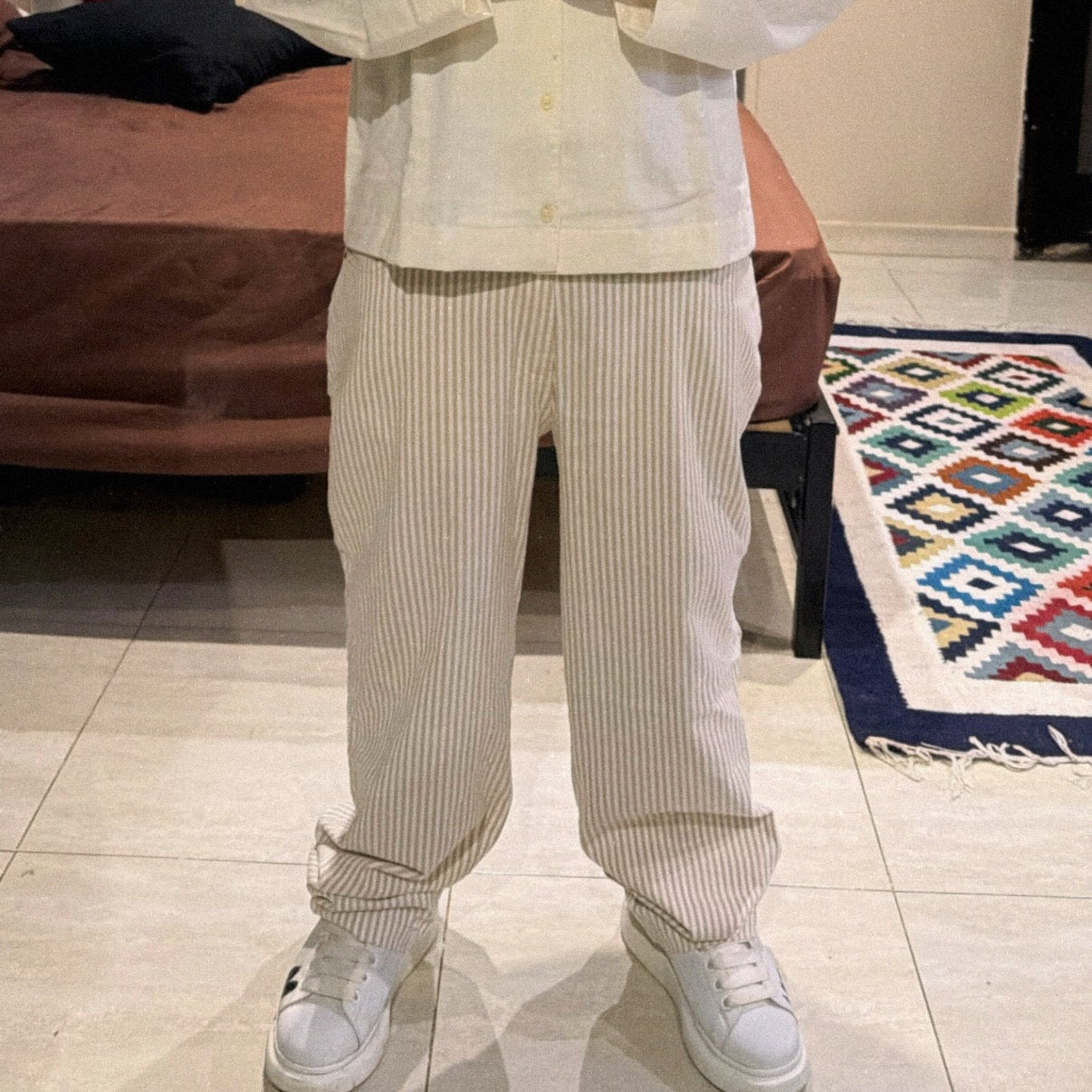 Striped Gabardine Trousers