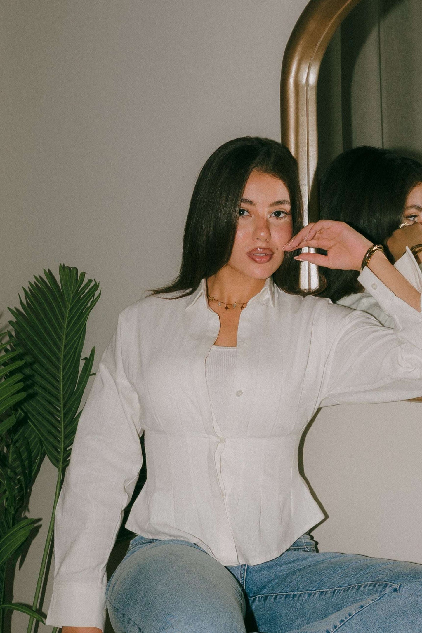 Sculpted Linen Blouse