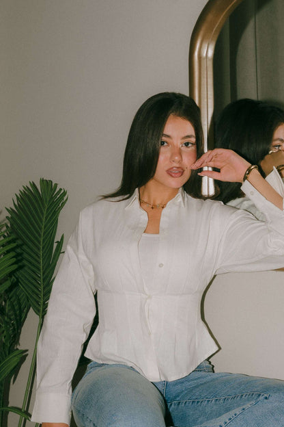 Sculpted Linen Blouse