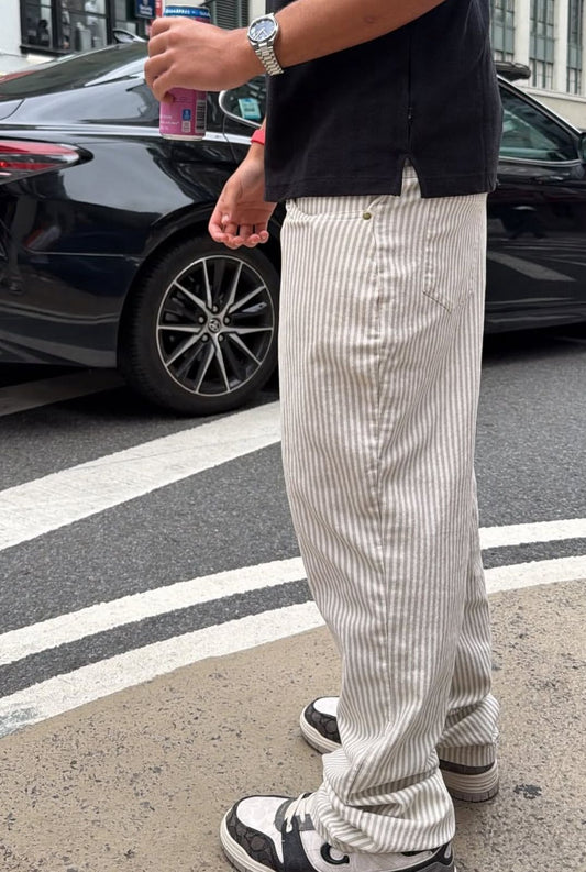 Striped Gabardine Trousers